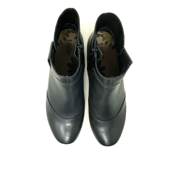 Taos Womens Oh Snap Dress Zip Bootie- Black Smooth Leather WIDE - Picture 4 of 7